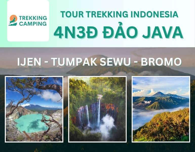 Du lịch đảo Java, Indonesia 4 ngày 3 đêm: tour trekking núi lửa Bromo - Kawah Ijen, khám ph thác Tumpak Sewu, đặt vé online rẻ hơn mua trực tiếp 15%...