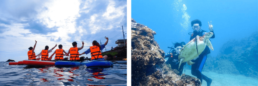 Tour 1 ngày Chèo Sup & Lặn Snorkeling ở Đài Loan. Tham quan các địa điểm du lịch nổi ở Wanlitong cùng với các HDV bản địa